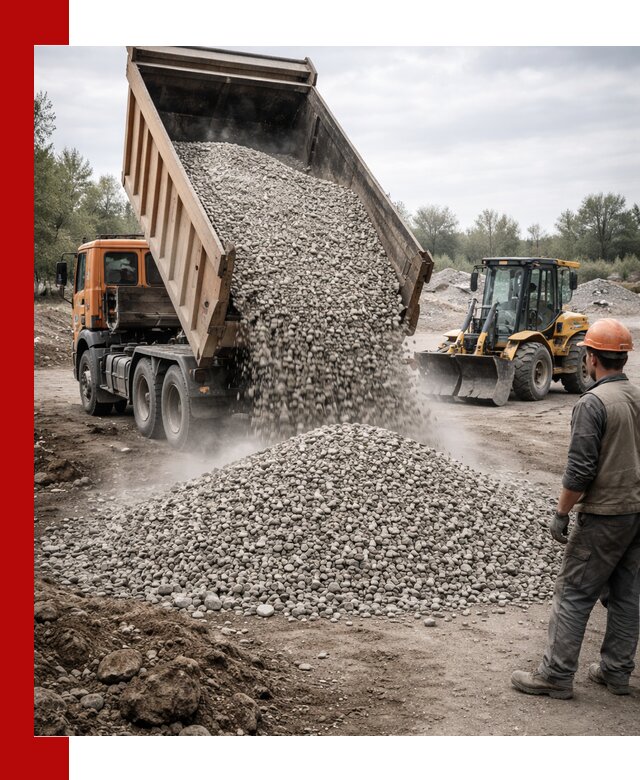 Доставка щебня в Сегеже крупными и мелкими фракциями