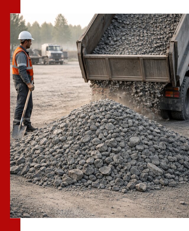 Гранитный щебень фракции 100–201 для строительства в Сегеже