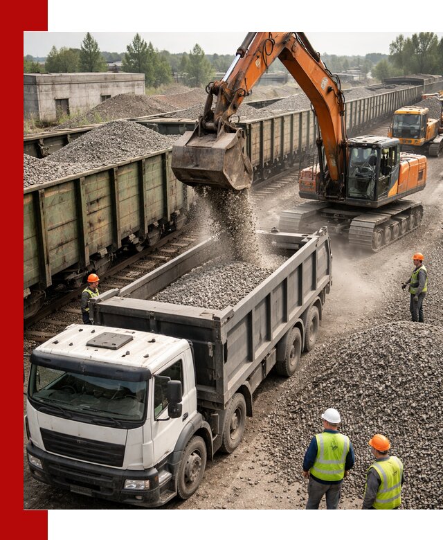 Железнодорожный щебень фракция 25–60 для поставок в Сегеже