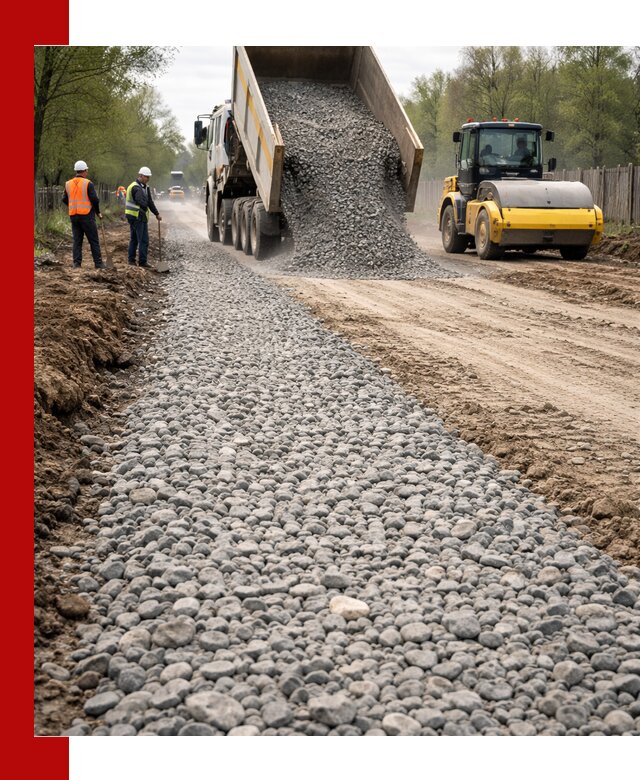 Доставка щебня для отсыпки дорог в Сегеже высокого качества