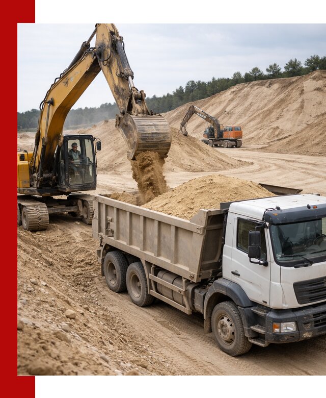 Доставка карьерного песка с самосвалами и разгрузкой в Сегеже