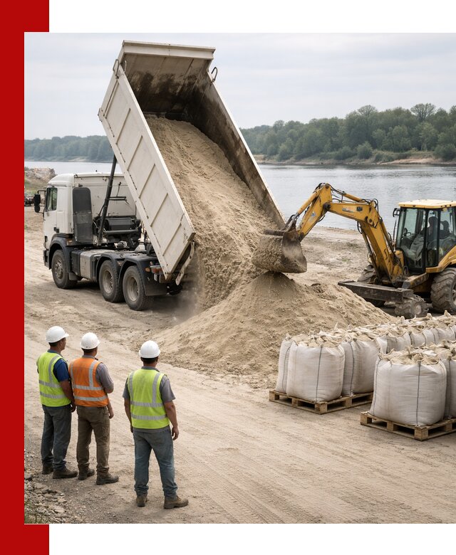 Доставка речного песка в Сегеже самосвалами и погрузкой