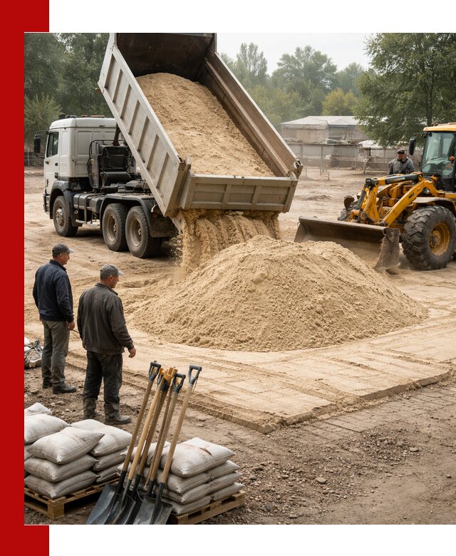 Доставка мытого песка в Сегеже с самосвалами по выгодной цене