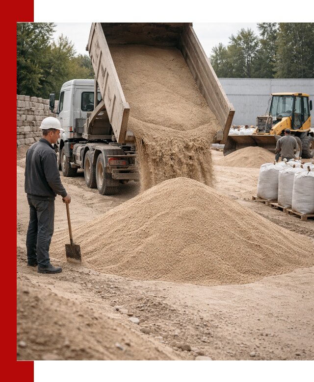 Кварцевый песок фракция 0–3 мм с доставкой в Сегеже