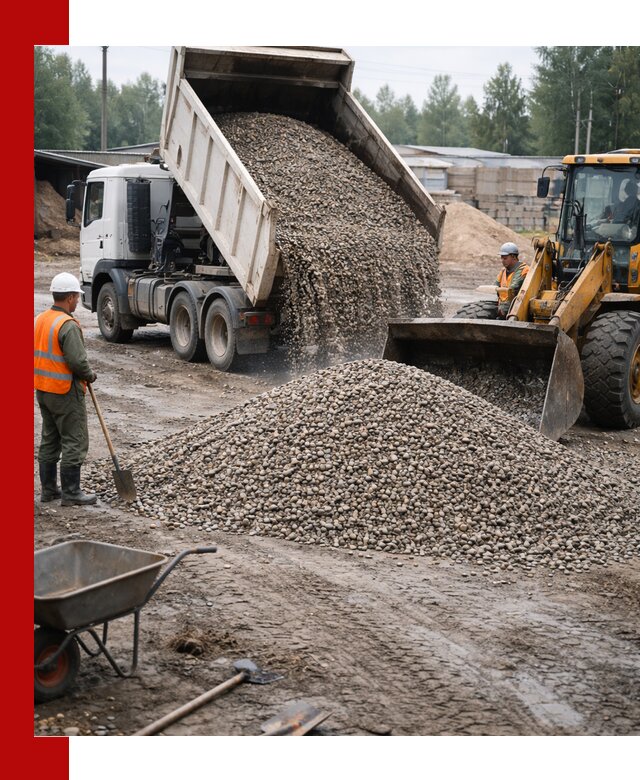 Мытый гравий с доставкой в Сегеже от карьера до участка