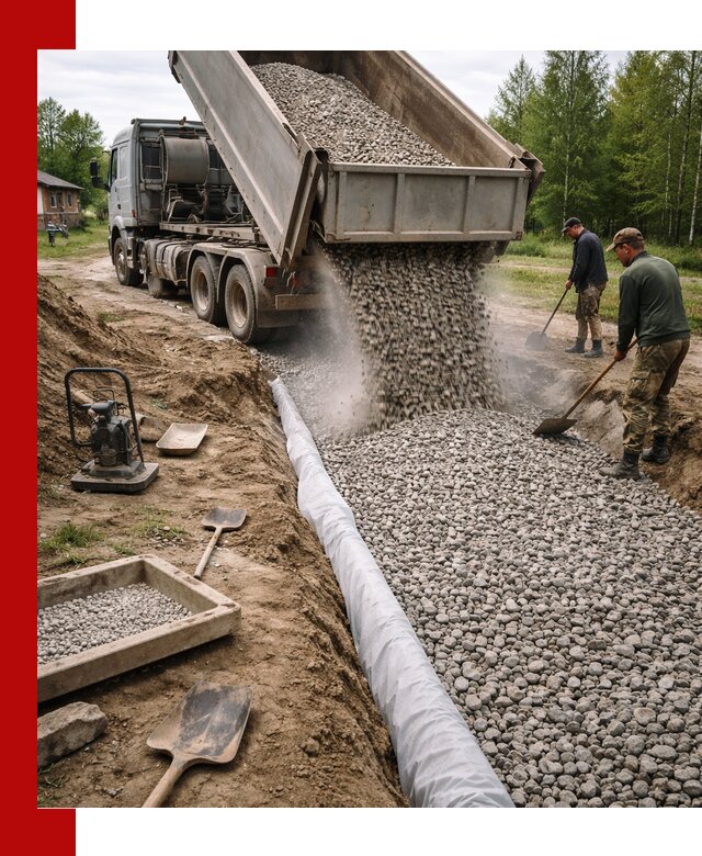 Гравий для дренажа с доставкой в Сегеже качественный и недорогой
