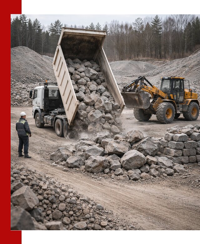 Доставка и продажа бутового гранитного камня в Сегеже