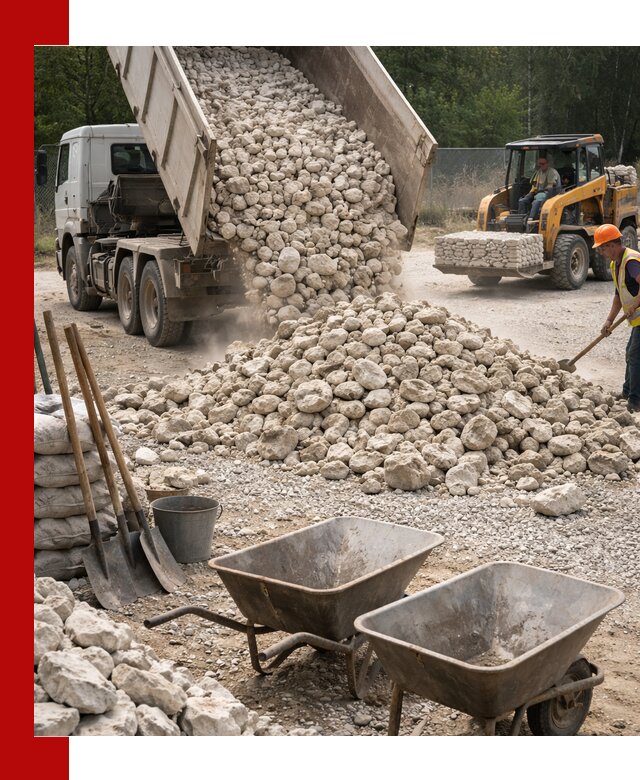 Доставка и продажа бутового известнякового камня в Сегеже