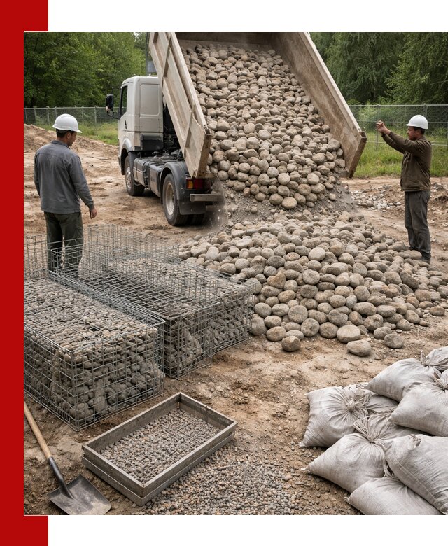 Камень для габионов фракция 70–151 в Сегеже