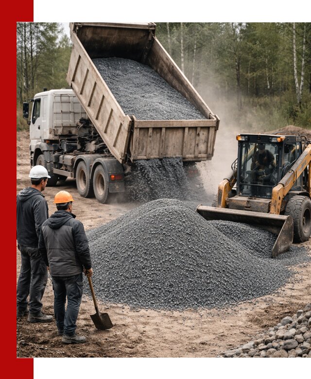 Гранитный отсев 0-5 с доставкой и разгрузкой в Сегеже