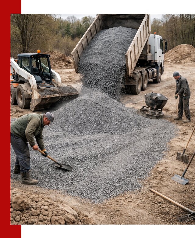 Отсев для подсыпки в Сегеже — доставка и подсыпка на участок