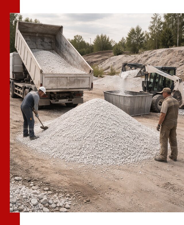 Доставка и продажа белой мраморной крошки в Сегеже