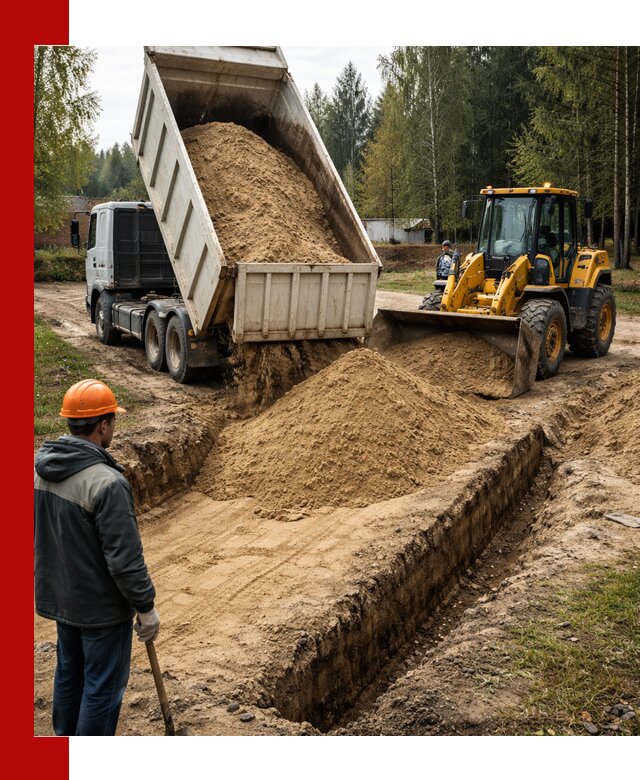Доставка песчаного грунта в Сегеже для строительных работ