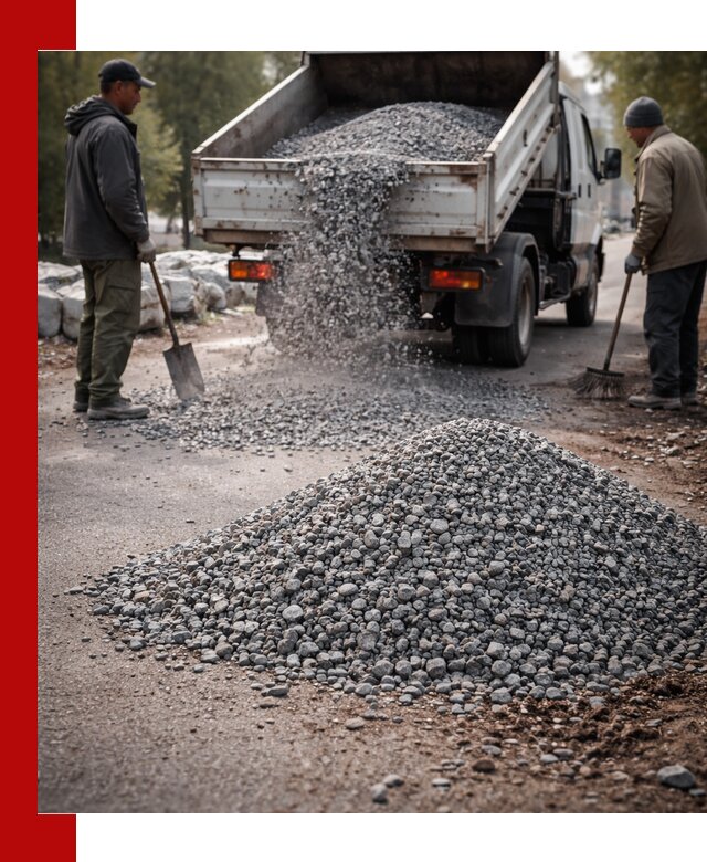 Гранитная крошка для посыпки дорог и тротуаров в Сегеже