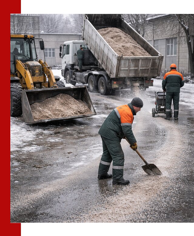 Реагент против гололеда с доставкой и нанесением в Сегеже