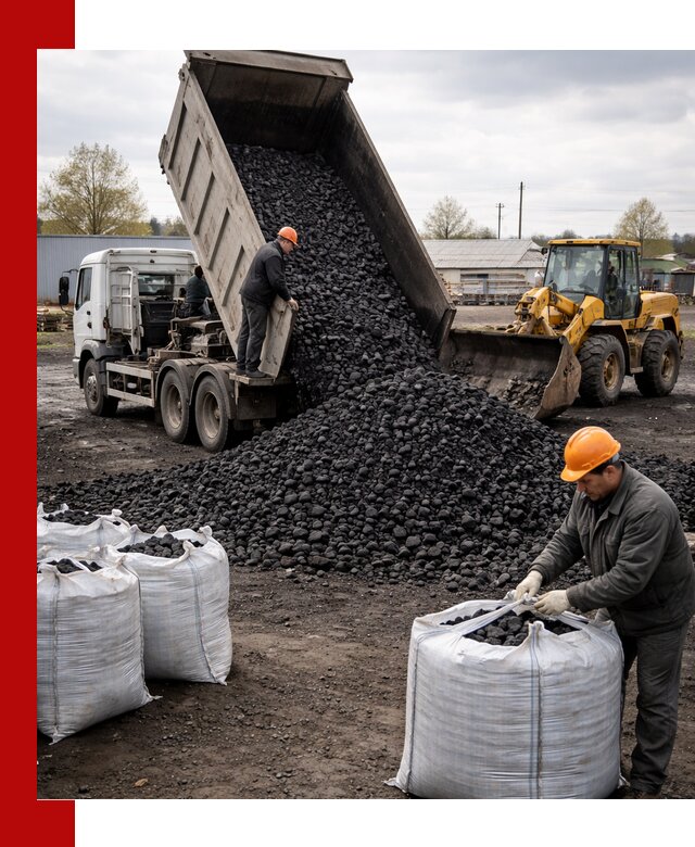 Доставка каменного угля в Сегеже оптом и в розницу