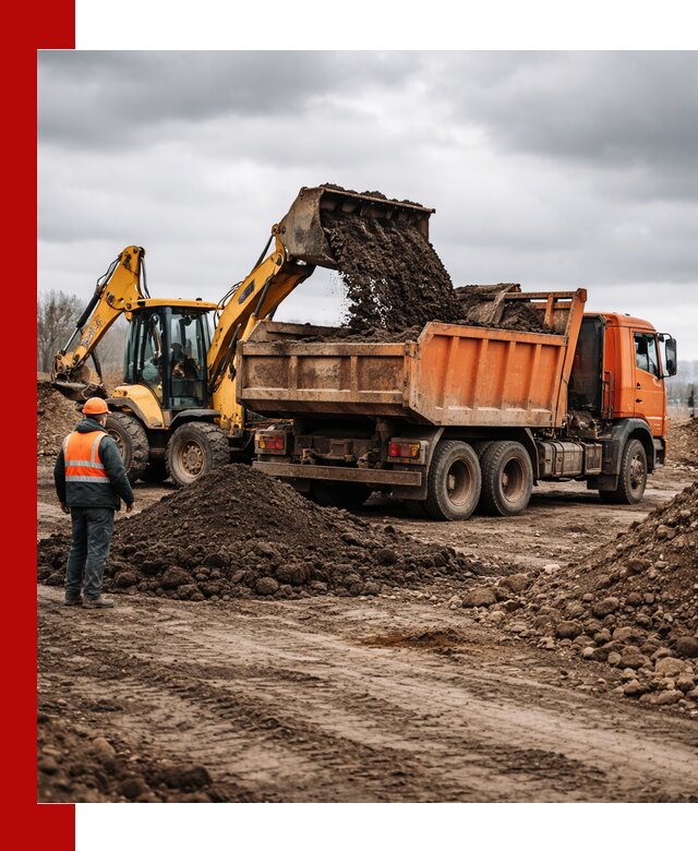 Вывоз грунта и строительного мусора в Сегеже грузовыми самосвалами