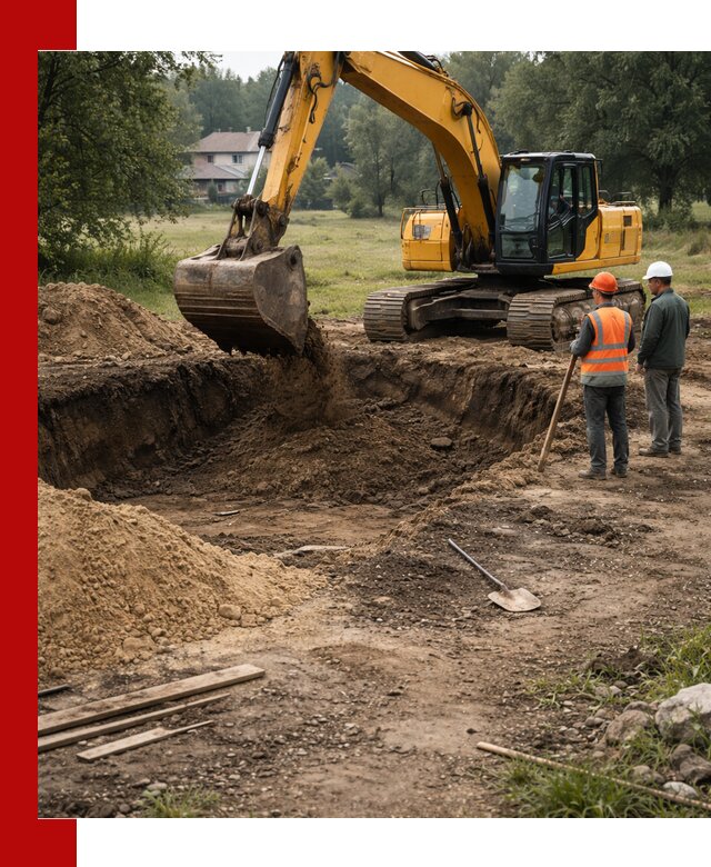 Рытье котлована под фундамент в Сегеже (быстро и недорого)