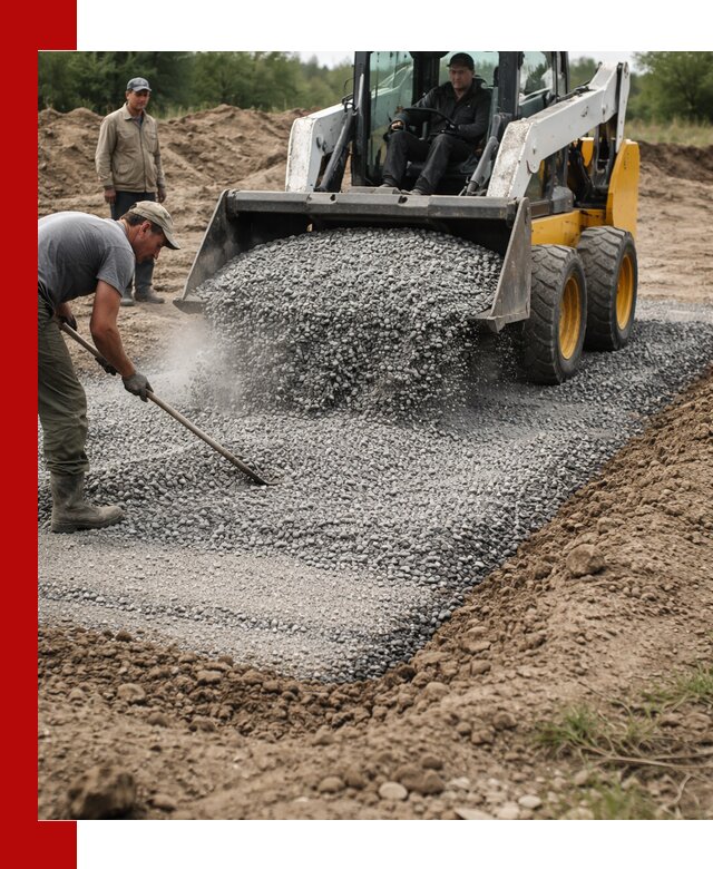 Устройство щебеночной подушки в Сегеже для дорог и фундаментов